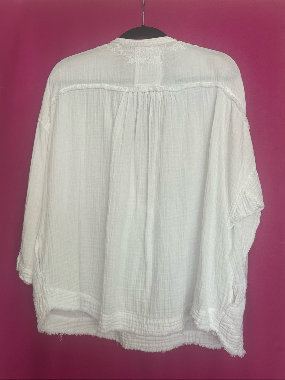 Johnny Was White Gauze Tassel Tunic / Cover-up - Picture 6 of 7